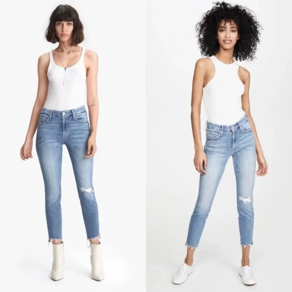 Mother The Looker Ankle Step Fray Jeans Exposed Secret Sister Size 26